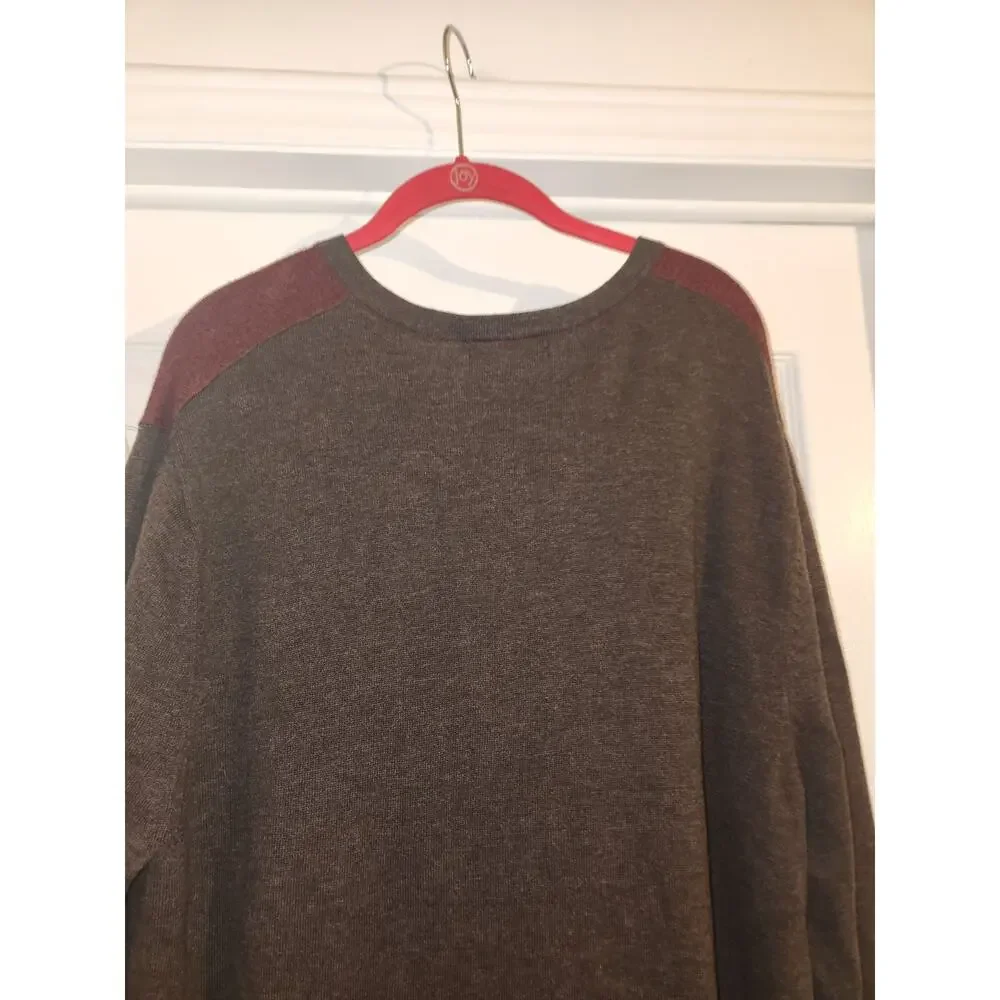 Banana Republic Men's Sweater Burgundy Black XL
